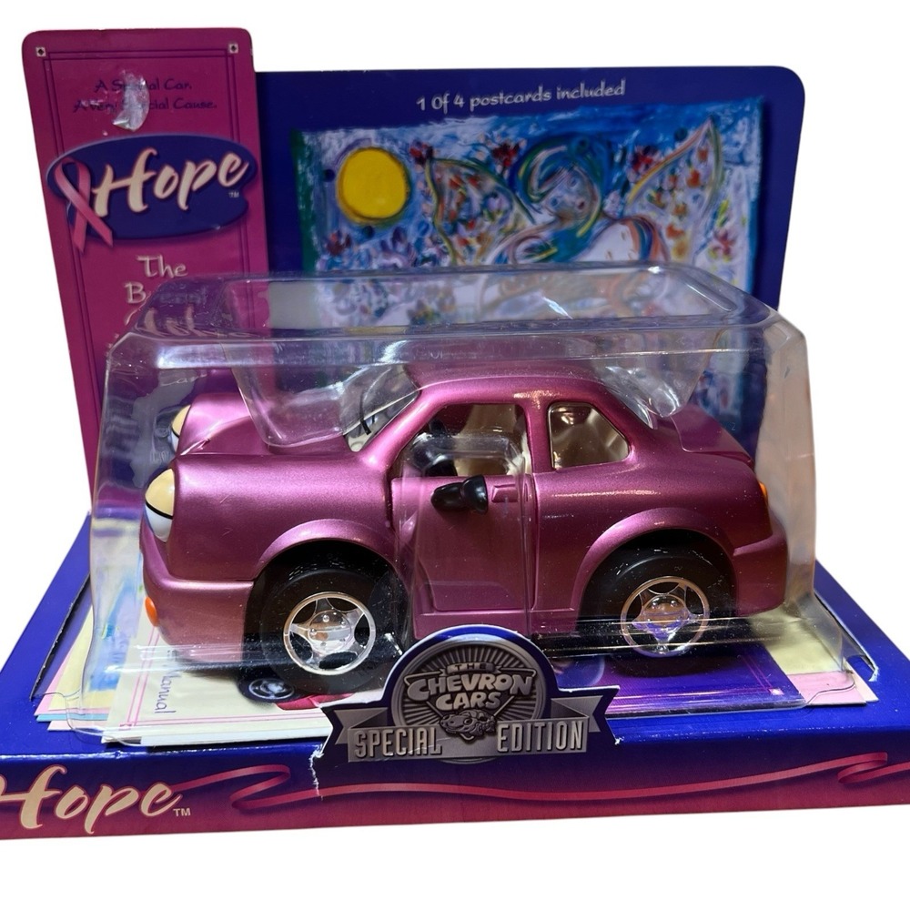 Chevron Cars Hope Breast Cancer pink vehicle SEALED IN BOX W/ Notecards Special